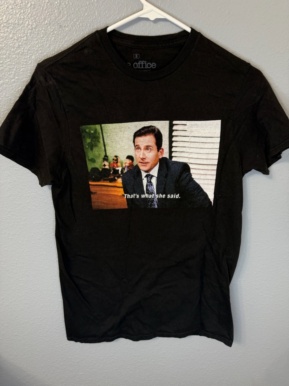Black Short-Sleeve Graphic Tee with TV Quote